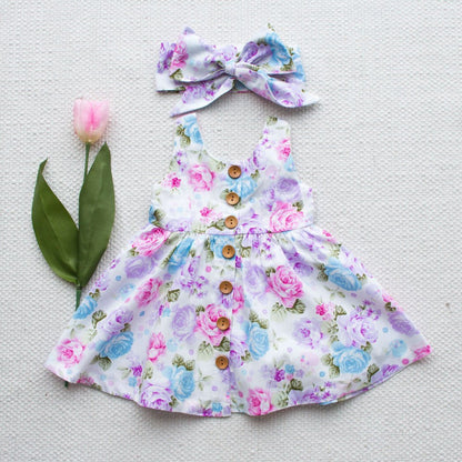 Children's Flower Summer Top European And American Princess Skirt Girl Frock