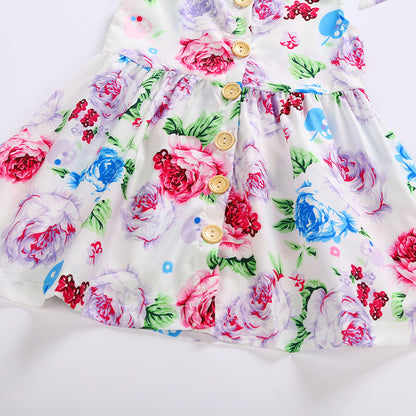Children's Flower Summer Top European And American Princess Skirt Girl Frock