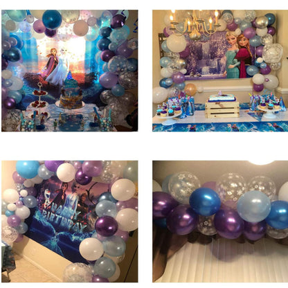 Garland Arch Kit Birthday Party Ice Snow Queen Latex Balloons Chain Baby Shower Decoration Globos