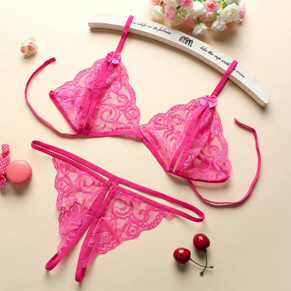 Women Lace Tulle Lingerie Set Nighty Undergarment Set