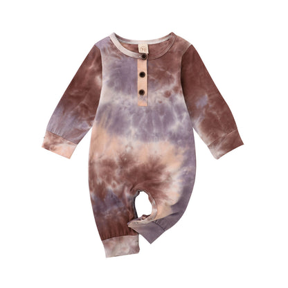 Tie-dyed romper long romper Infant Baby