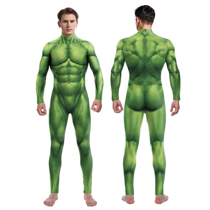Cosplay Costume Muscle 3D Printing Male Long Sleeve Halloween Carnival Jumpsuits