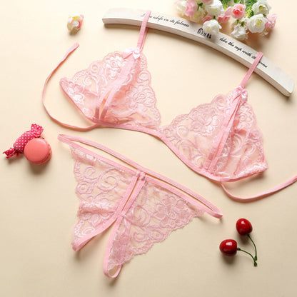 Women Lace Tulle Lingerie Set Nighty Undergarment Set