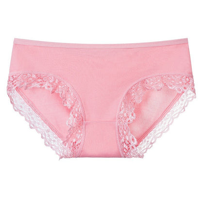 Fashion Women's Lace Edge Solid Color Underwear