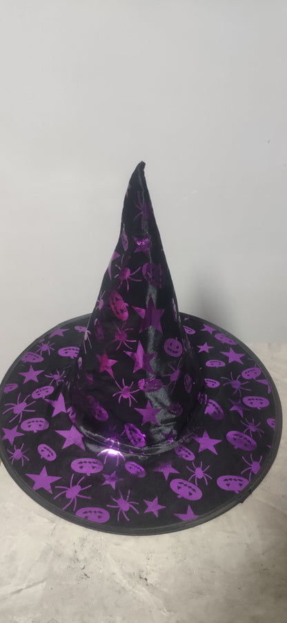 Witch Hat Halloween Black Polyester Ball Up Costume Party