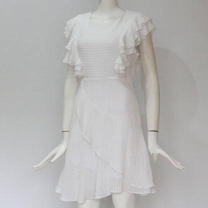 Chiffon sleeveless round neck dress
