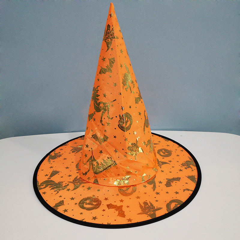 Witch Hat Halloween Black Polyester Ball Up Costume Party