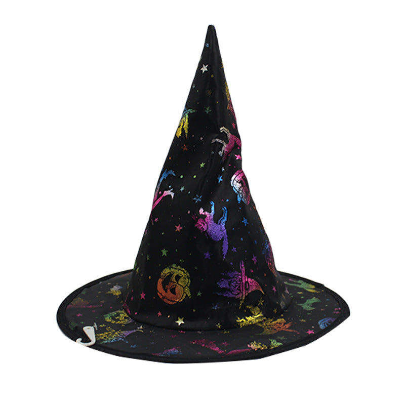 Witch Hat Halloween Black Polyester Ball Up Costume Party