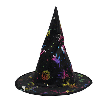 Witch Hat Halloween Black Polyester Ball Up Costume Party