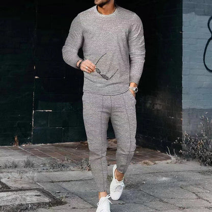 Men's Casual Waffle Long Sleeve Suit MultiColor