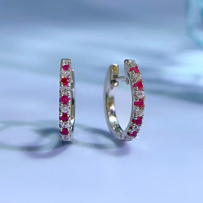White Green Blue Diamond Earrings