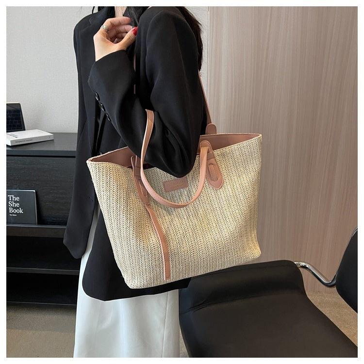 Summer Vacation Beach Woven Handheld Shoulder Bag