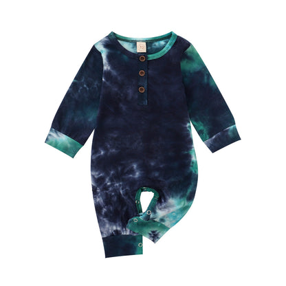 Tie-dyed romper long romper Infant Baby