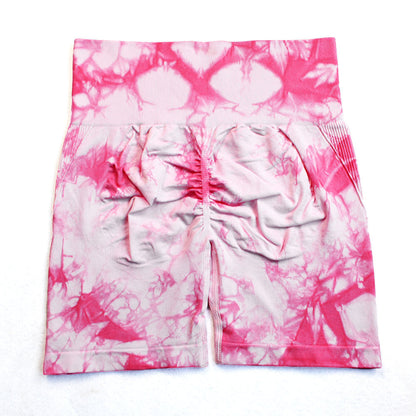 Tie-dye Printed Yoga Pants Summer Quick-drying Fitness Shorts High-waisted Hip-lifting Leggings Women Pants