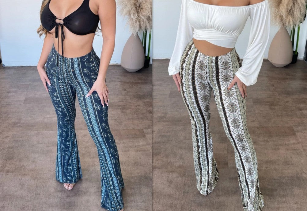 High Elastic Tight Pants Slim Print Trousers Womens Clothing