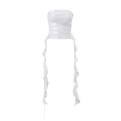 Fashion Lace-up Tube Top Slim Hot Girl Vest Summer Womens Clothing