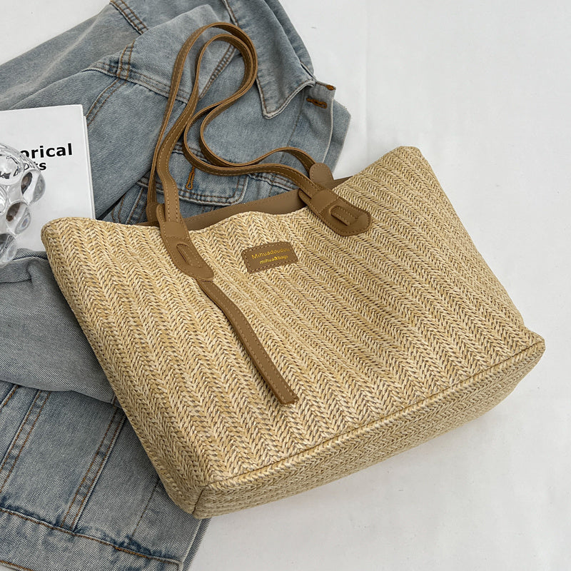 Summer Vacation Beach Woven Handheld Shoulder Bag