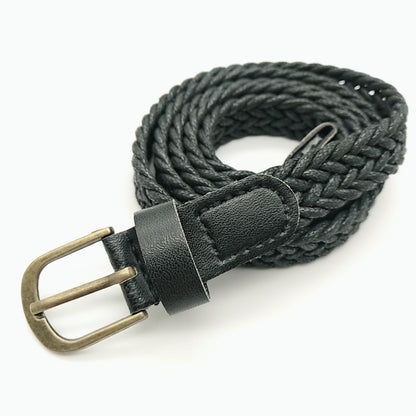 Vintage Style Alloy Pin Buckle Wax Rope Braided Belt