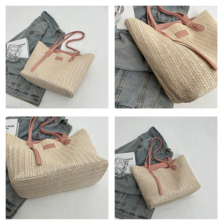 Summer Vacation Beach Woven Handheld Shoulder Bag