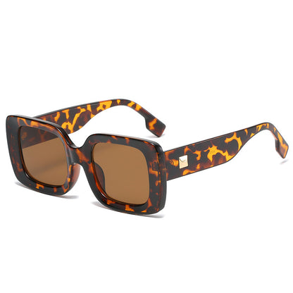 New Retro Square Large Frame Sunglasses Men And Women Trendy