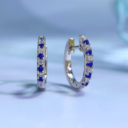 White Green Blue Diamond Earrings