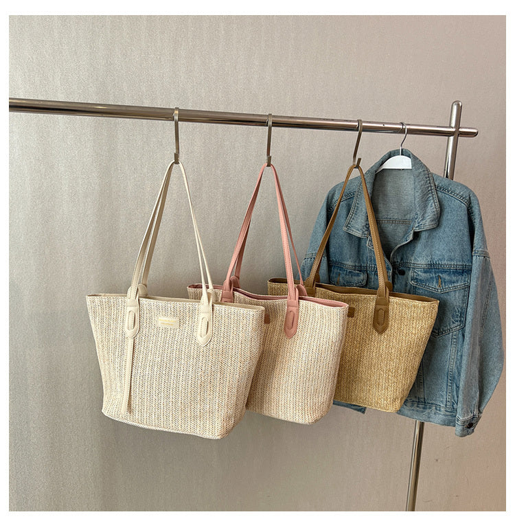 Summer Vacation Beach Woven Handheld Shoulder Bag