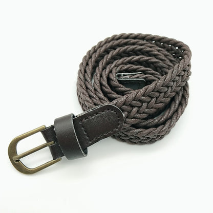 Vintage Style Alloy Pin Buckle Wax Rope Braided Belt
