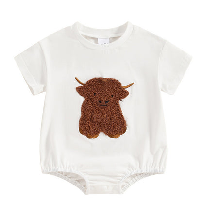Baby Boy Color Matching Letters Printed Romper