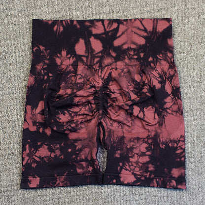 Tie-dye Printed Yoga Pants Summer Quick-drying Fitness Shorts High-waisted Hip-lifting Leggings Women Pants